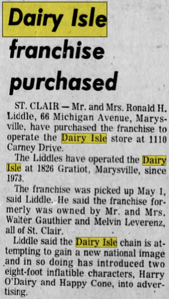 Dairy Isle - May 25 1975 Article